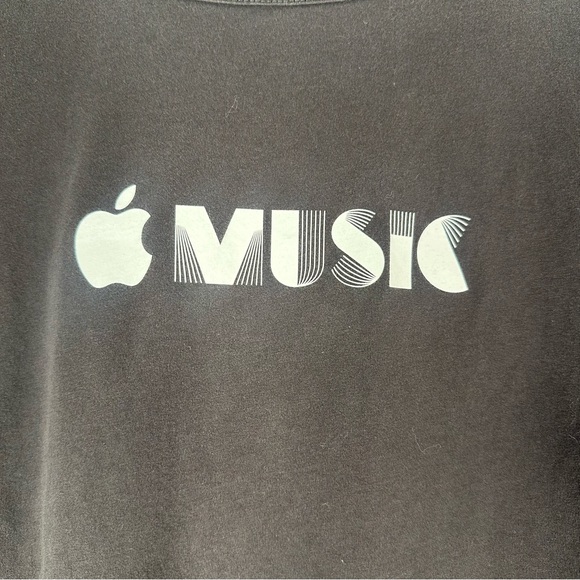 Apple Music Logo T-Shirt Black Large 1 Infinite Loop Employee Promo Tee - Picture 2 of 6